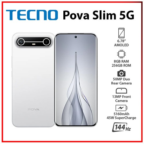 New tecno pova slim 8gb - new, 8gb+256gb